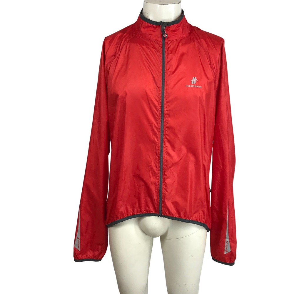 HINCAPIE MENS RED LIGHTWEIGHT FULL ZIP RUNNING JACKET SIZE L
